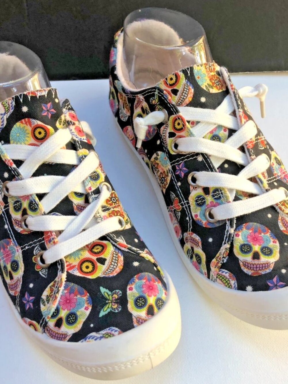 Unbranded black Sugar Skull low top Shoes US WOMENS size 8 / 39